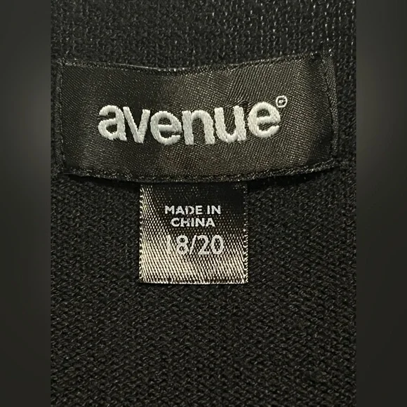 AVENUE Plus Women’s Classic Black V-Neck Long Sleeves Top Sweater Size 18 / 20 - Picture 7 of 12